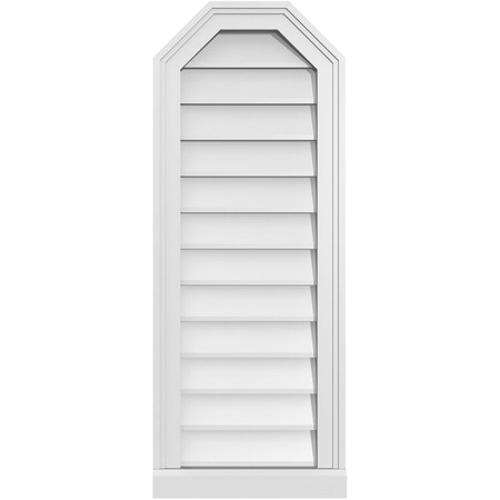 Ekena Millwork Octagonal Top Surface Mount PVC Gable Vent w/ 2"W x 2"P Brickmould Sill Frame, 14"W x 36"H GVPOT14X3603SN